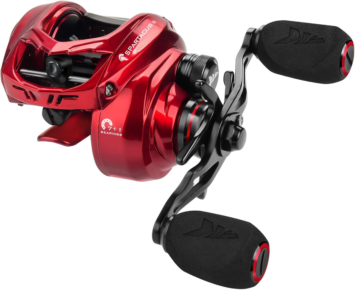 6oz Ultralight Baitcasting Fishing Reel, 17.6 LB Carbon Fiber Drag, 7.2:1 Gear Ratio, Pack of 2 A80306