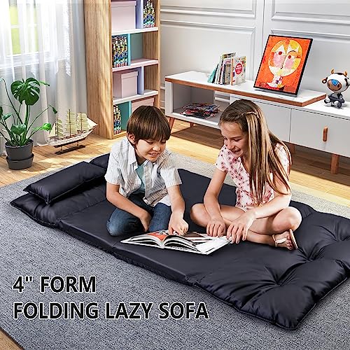 5-Position Folding Chaise Lounge with Adjustable Back & Steel Frame Black J38482