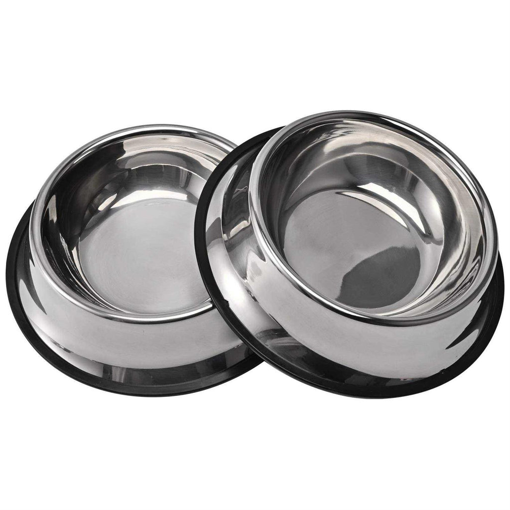 2 Packs Stainless Steel Dog Bowl with Anti-Skid Rubber Base A11994