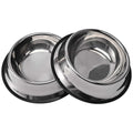 2 Packs Stainless Steel Dog Bowl with Anti-Skid Rubber Base A11994