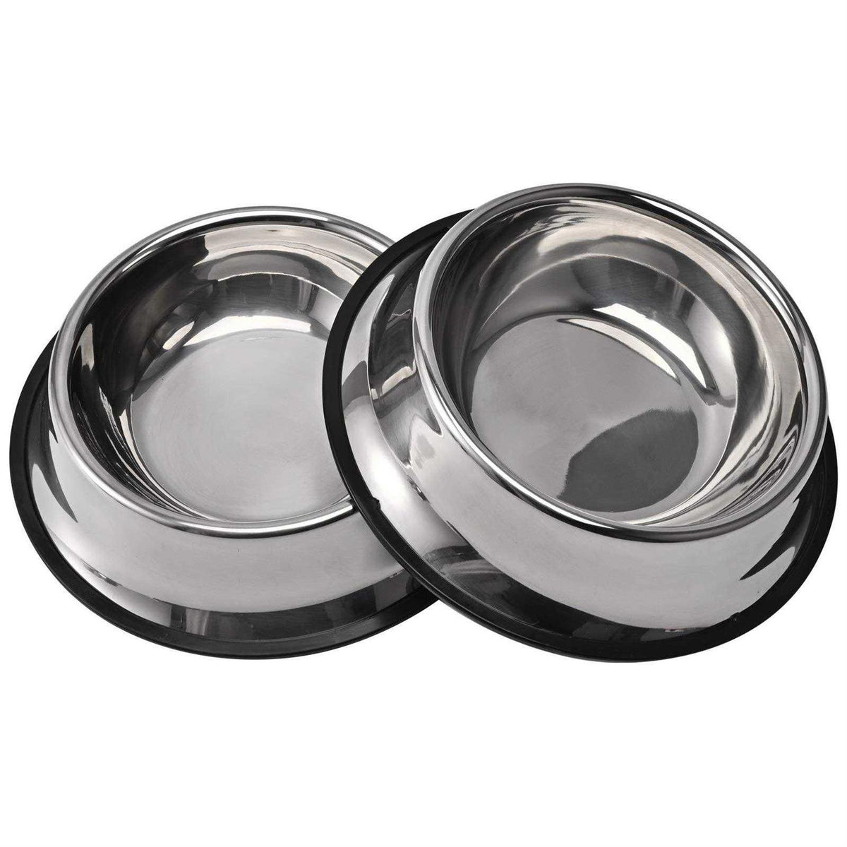 2 Packs Stainless Steel Dog Bowl with Anti-Skid Rubber Base A11994
