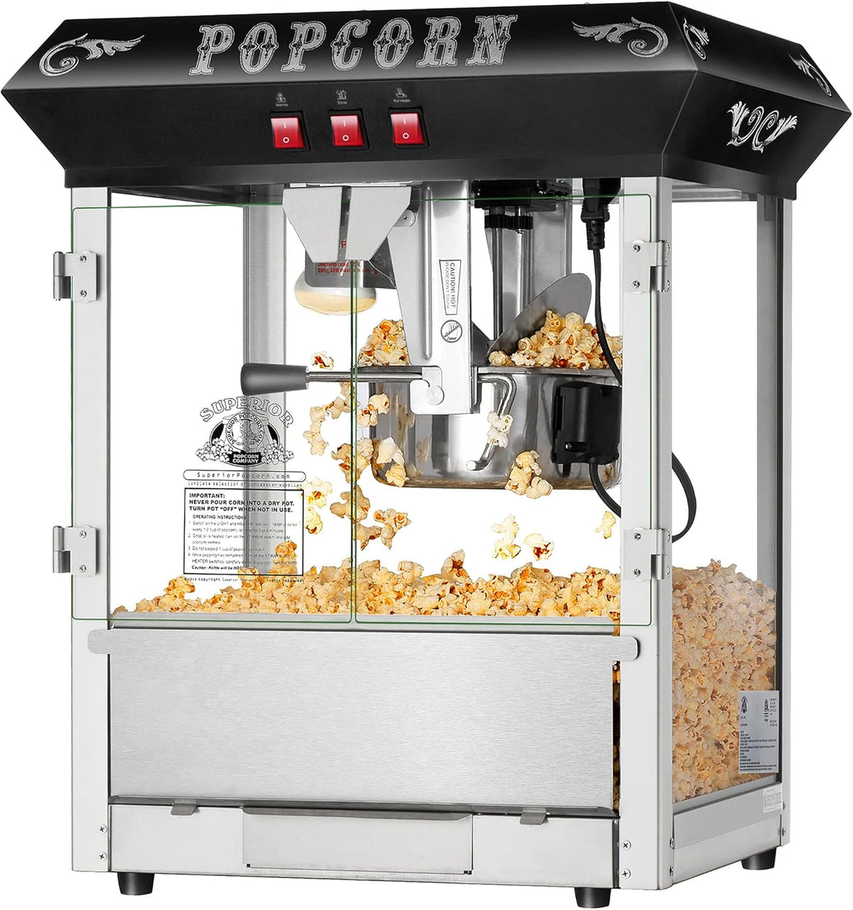 Black 8 Ounce Popcorn Machine P73492