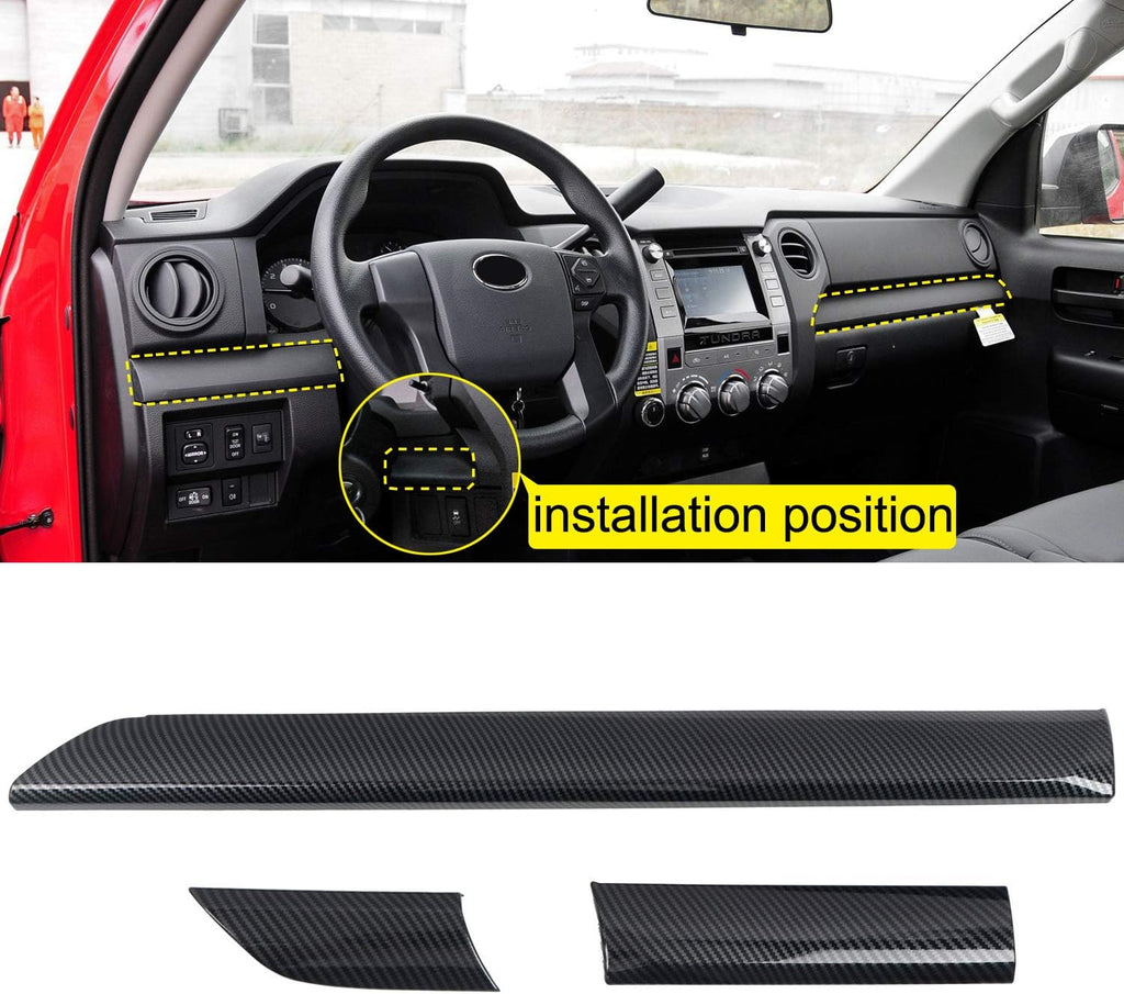 Toyota Tundra 2014-2021 Center Console Trim ABS Carbon Fiber Grain 3pcs F30688