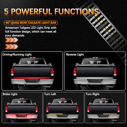 60 Inch LED Tailgate Light Bar with Reverse & Sequential Turn Signals Y600