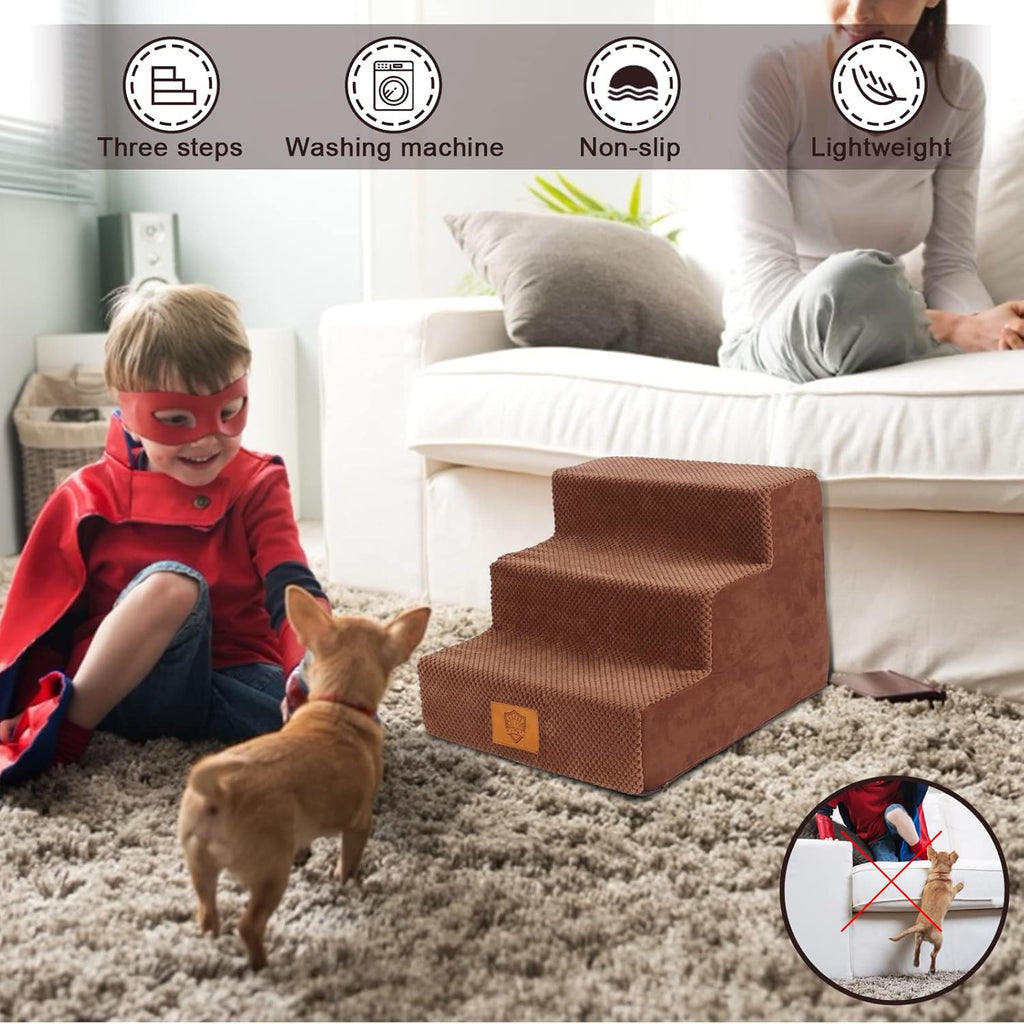 High Density Foam Pet Stairs with Anti-Slip Waterproof Cover, 11.8" H Q6612