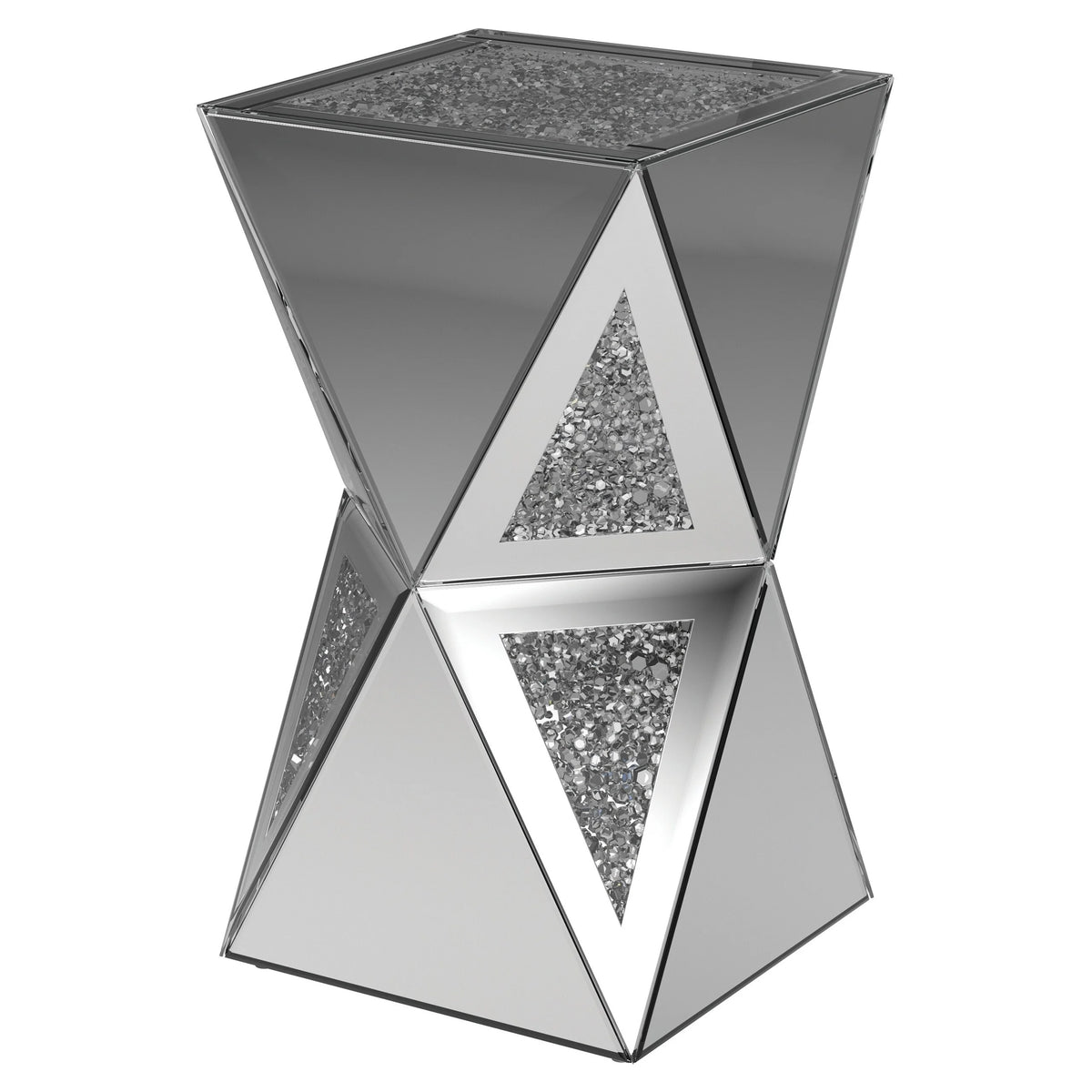 Silver Geometric Side Table R662