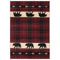 Burgundy Plaid 5' 3" x 7' 6" Rectangle Area Rug F269938