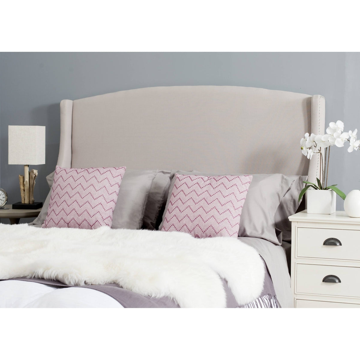 Taupe Winged Headboard Twin W2129