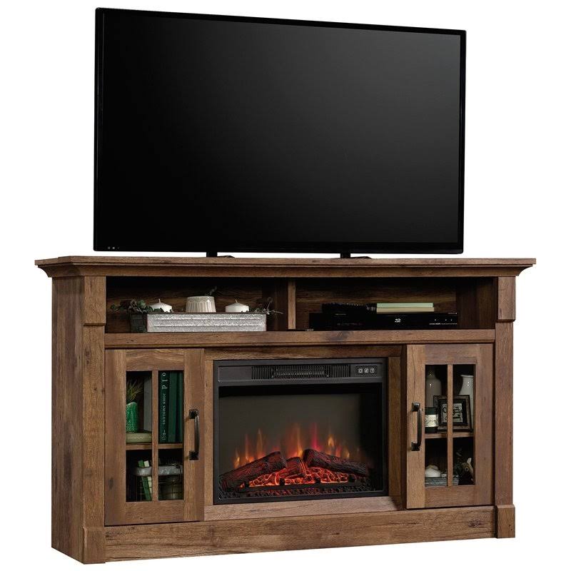 Vintage Oak Media Center Fireplace E505301