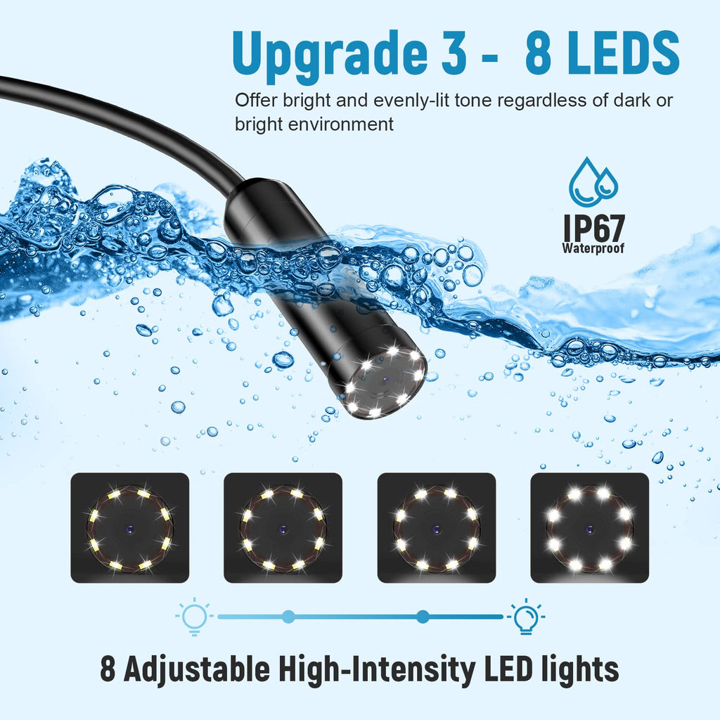16.5FT 5MP 1944P HD Industrial Endoscope with 4.3'' IPS Screen L78413