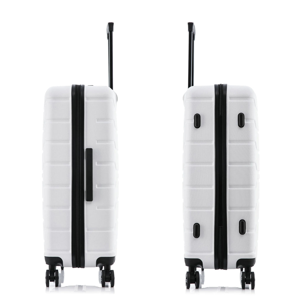28" White Hardside Lightweight Luggage with Spinner Wheels V537974