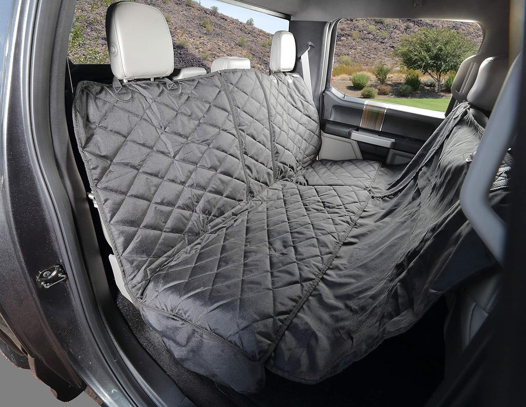Crew Cab Truck Rear Bench Seat Cover with Hammock Q556