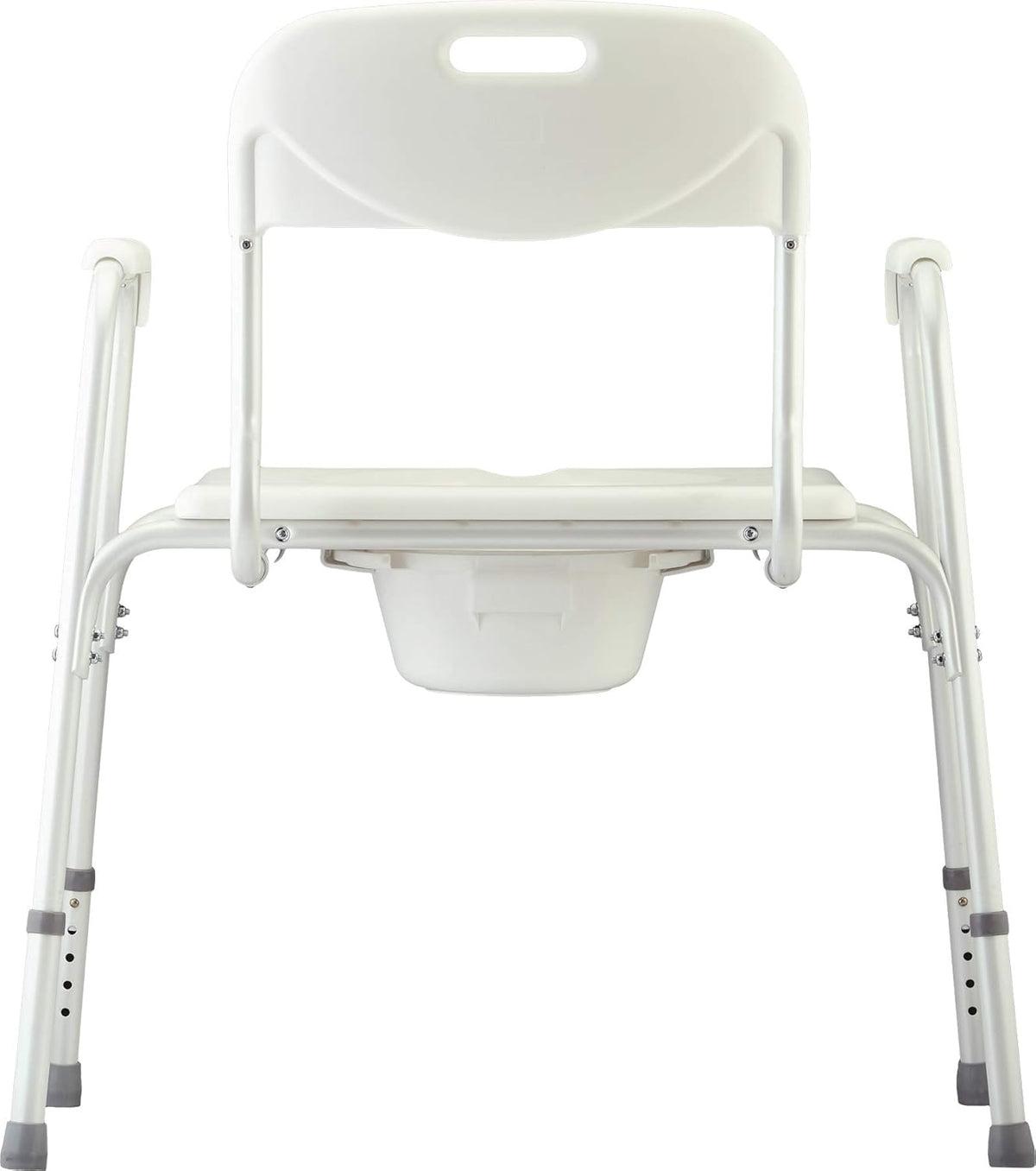 Heavy Duty Bedside Commode, Extra Wide Seat, White Y838849