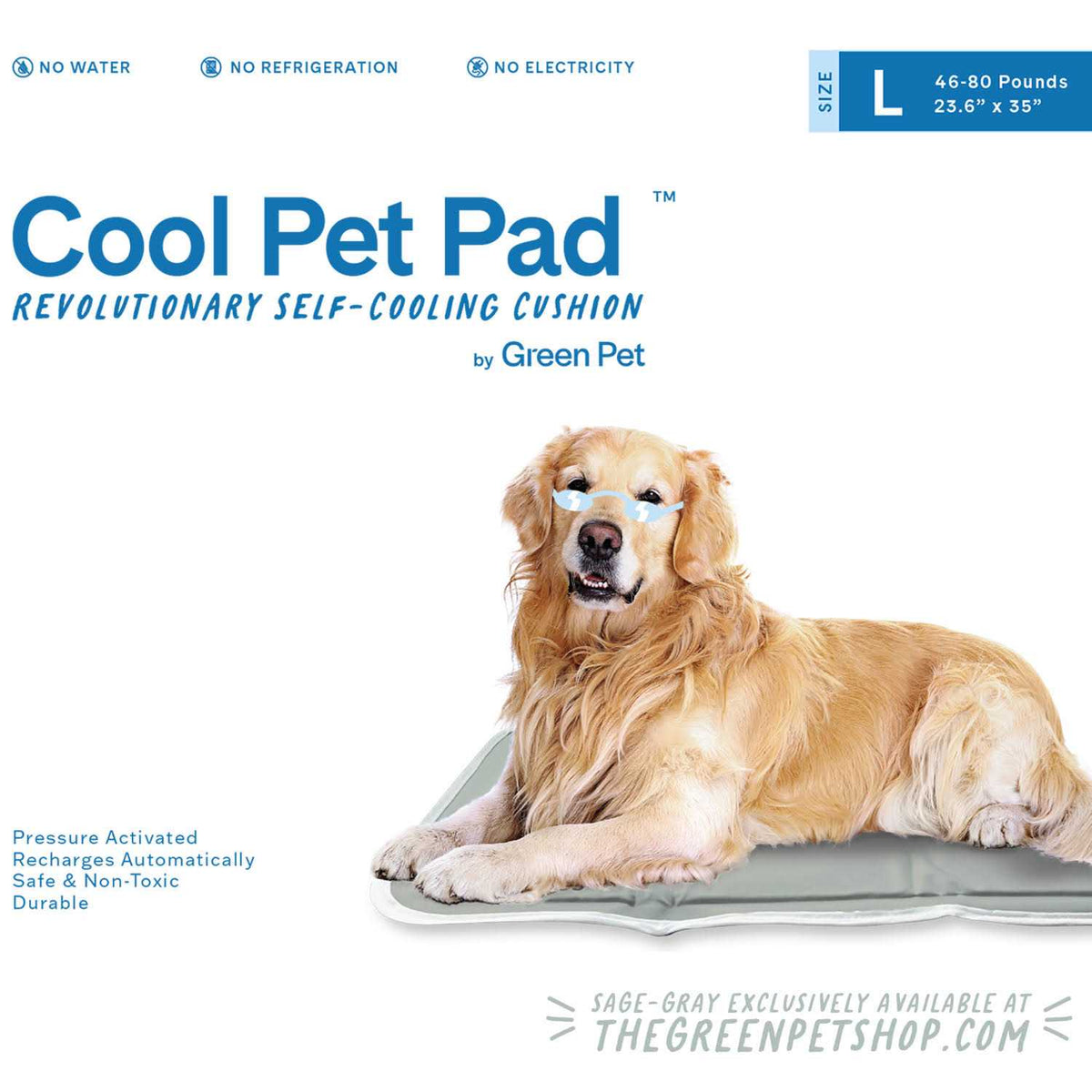 Sage Gray Self Cooling Pet Pad Y70179