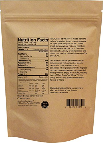 Raw Grass Fed Whey Protein Powder, Unflavored, Unsweetened (12 OZ) H61657