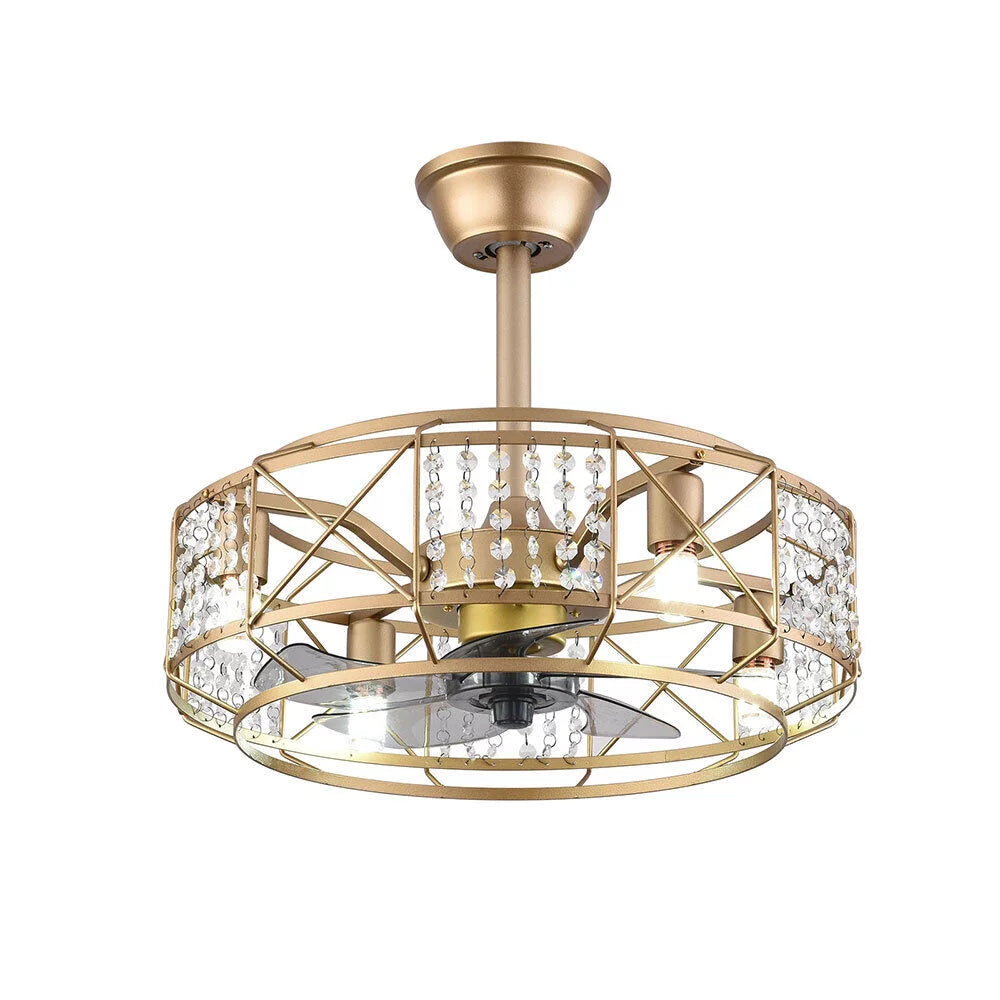 20" Crystal 4 Lights Ceiling Fan R65093