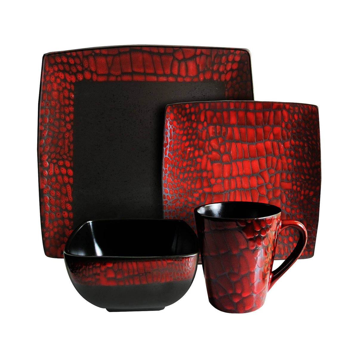 16-Piece Red Dinnerware Set J480