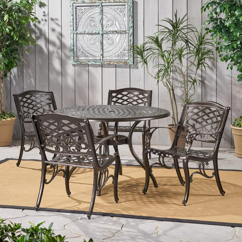 5-Pcs Cast Aluminum Outdoor Dining Set I651626