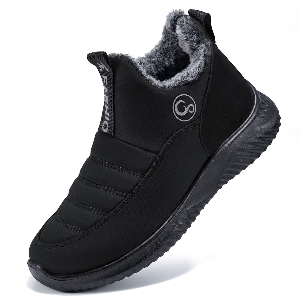 Faux Fur Waterproof Slip On Ankle Booties X3477