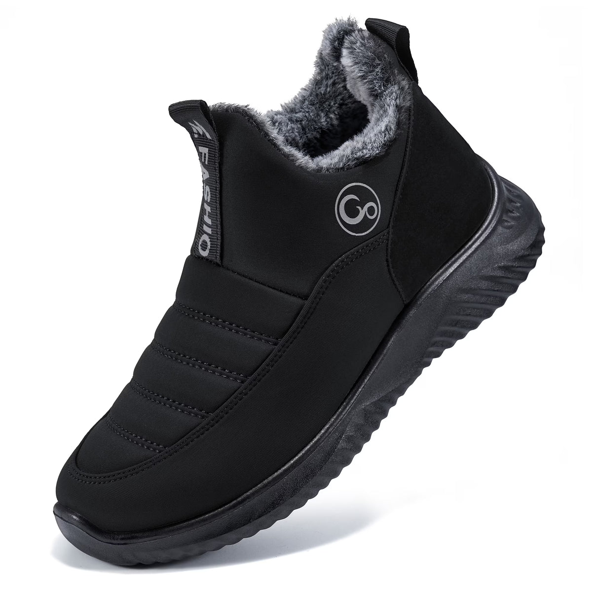 Faux Fur Waterproof Slip On Ankle Booties X3477