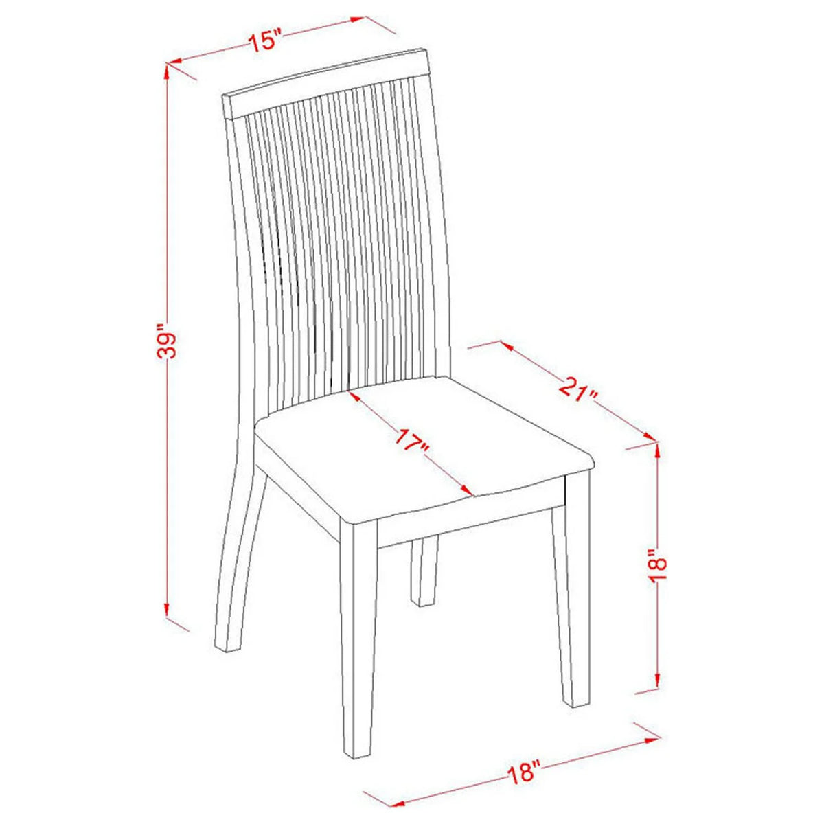 7 Pc Dining Set with Table and 6 Solid Wood Chairs A38943