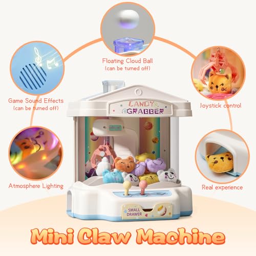 Mini Claw Machine with Music & Lights, 10 Dolls and Game Coins M761