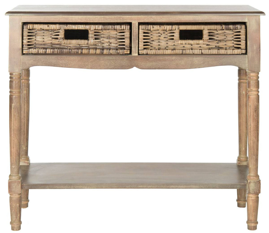2 Drawer Washed Natural Pine Console D92893