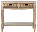 2 Drawer Washed Natural Pine Console D92893