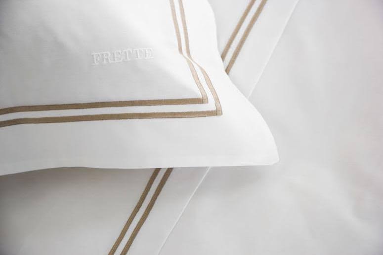 California King White Khaki Sheet Set A800