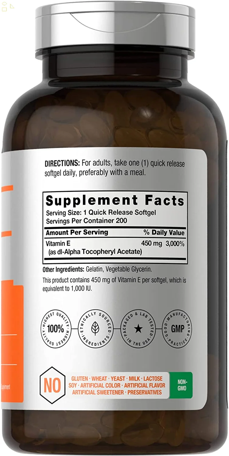 Vitamin E 1000 IU Softgel Capsules 200 Count J989704