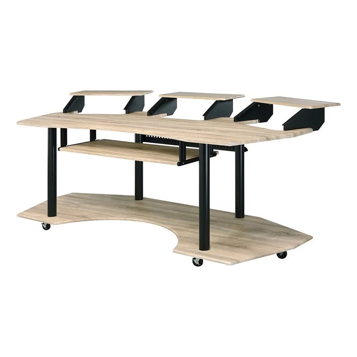 Contemporary Wood Music Recording Desk in Natural Oak R8360