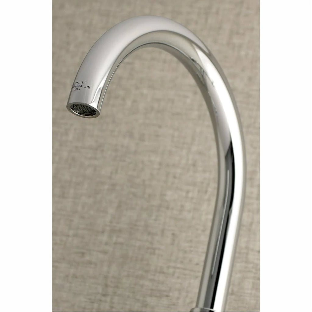 Brushed Nickel Adjustable Center Wall Mount Kitchen Faucet W47615