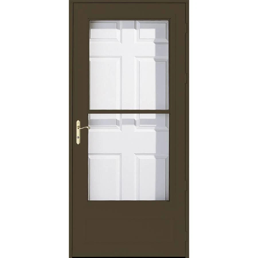 Brown Mid-View Universal Reversible Wood Core Storm Door G7224