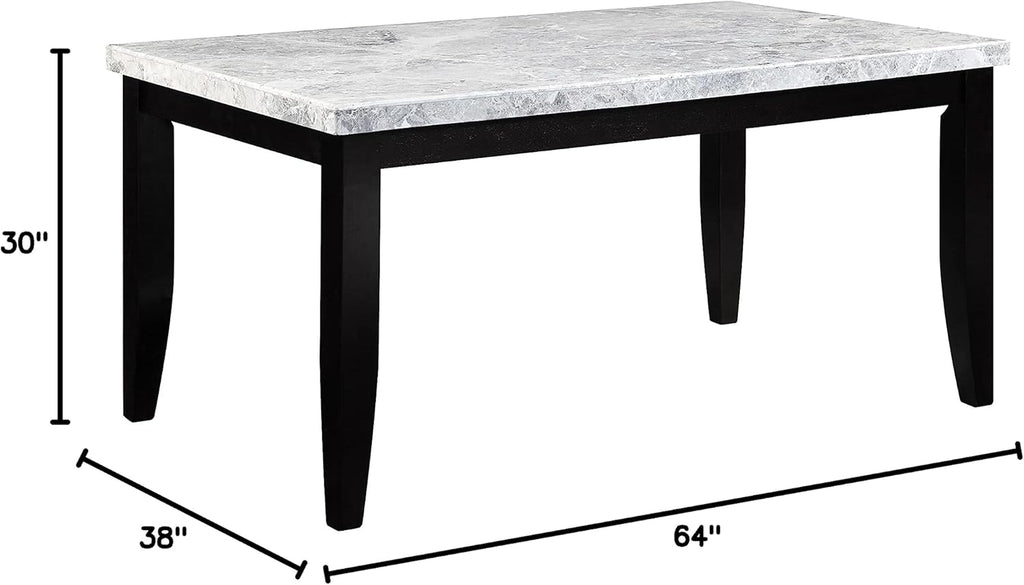 Rectangular Marble Top Dining Table in Black K377