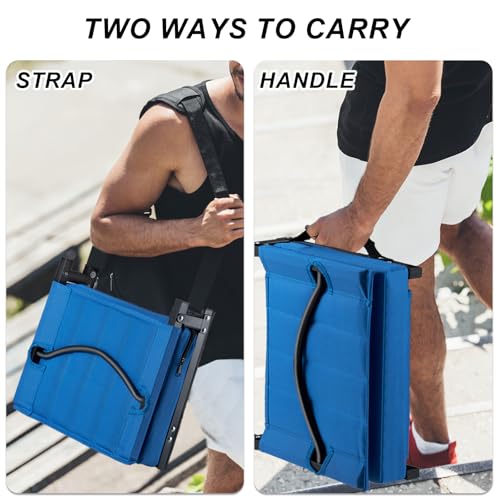 Black Padded Portable Folding Stadium Chair (2pcs) U767525