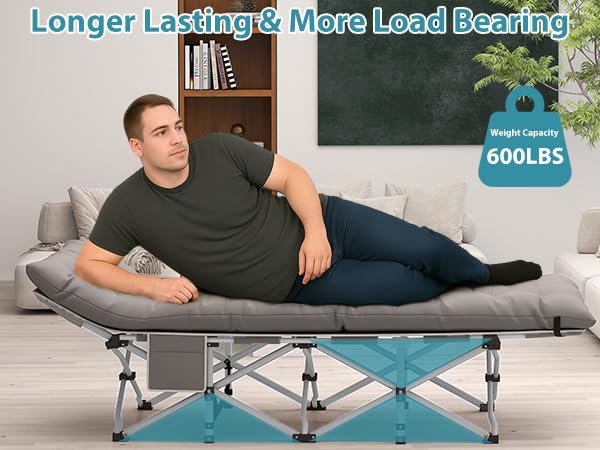 2 Pack Heavy Duty Folding Camping Cot with Carry Bag G23890