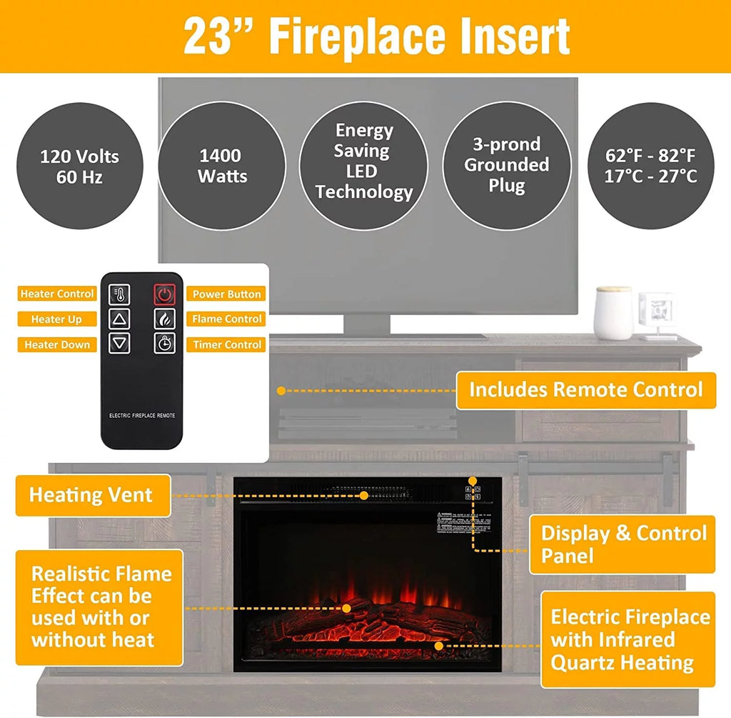 Fireplace TV Stand Wood Entertainment Center F75857