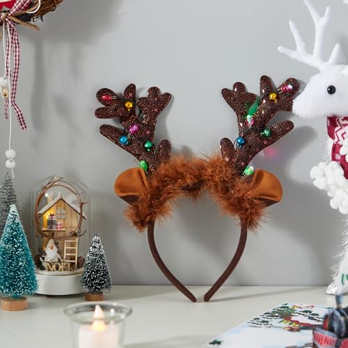 Light-Up LED Reindeer Headband R5737