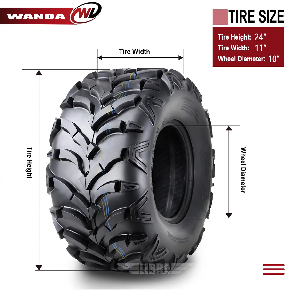 2 New ATV/UTV Tires 24x11-10 6PR J57194