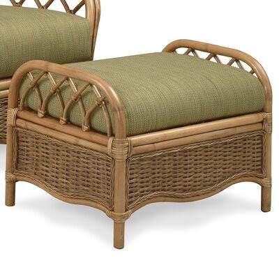 Gray and Teal Stripe Rectangle Ottoman P847860