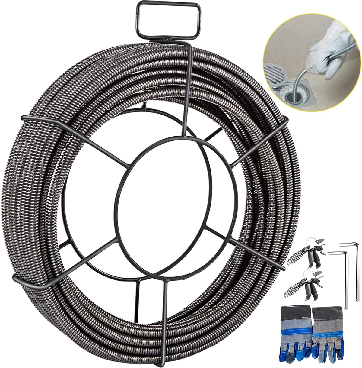 75 Feet x 1/2 Inch Solid Core Drain Cleaning Cable R99519