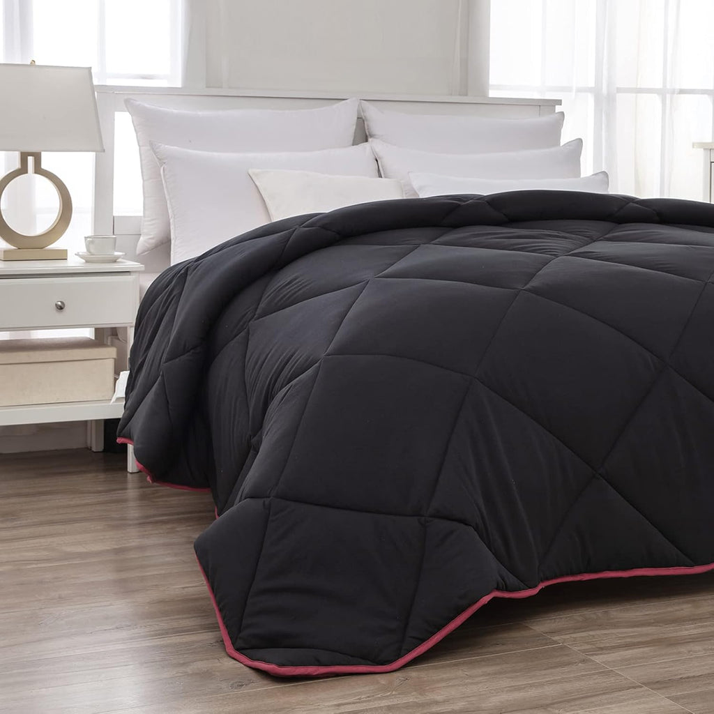Full/Queen Size Navy Blue/Light Grey Reversible Down Alternative Comforter F987939