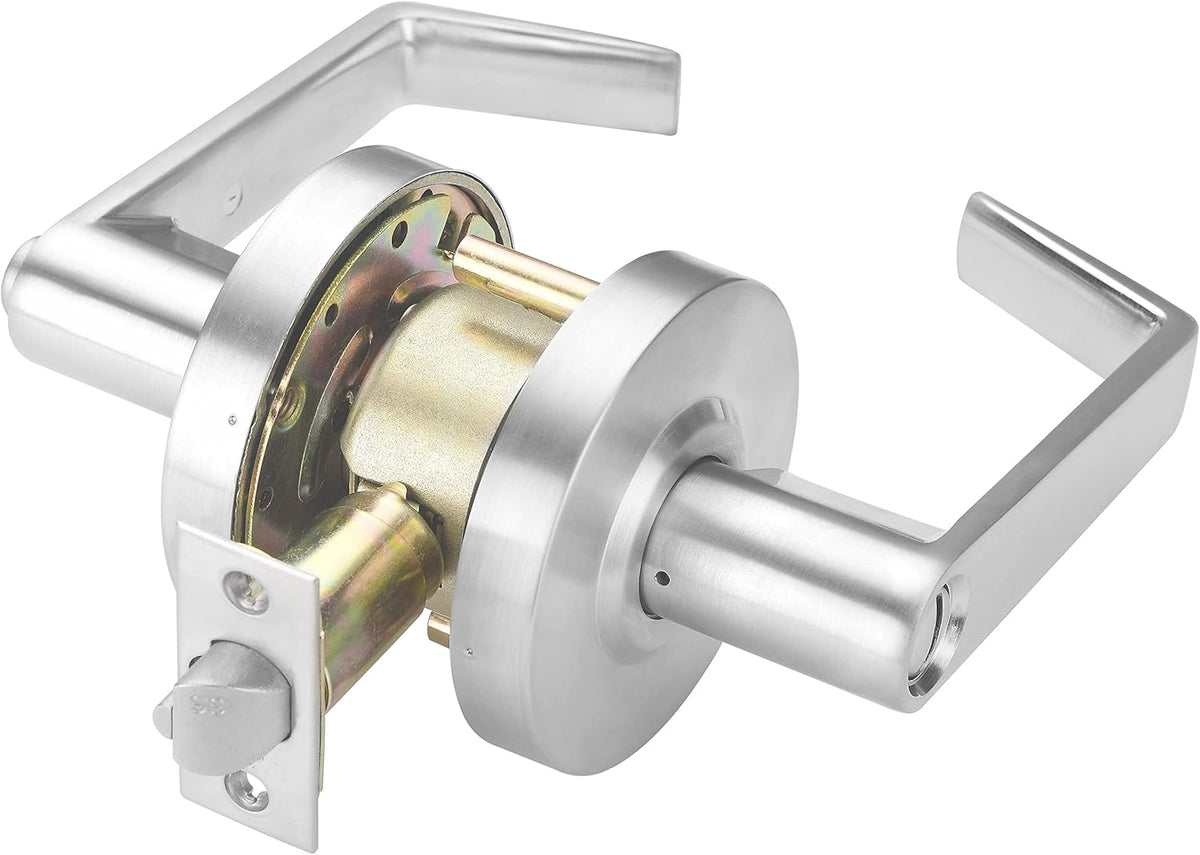 Heavy Duty Commercial Lever Door Lock, Satin Chrome, Non-Handed, Grade 2 C676