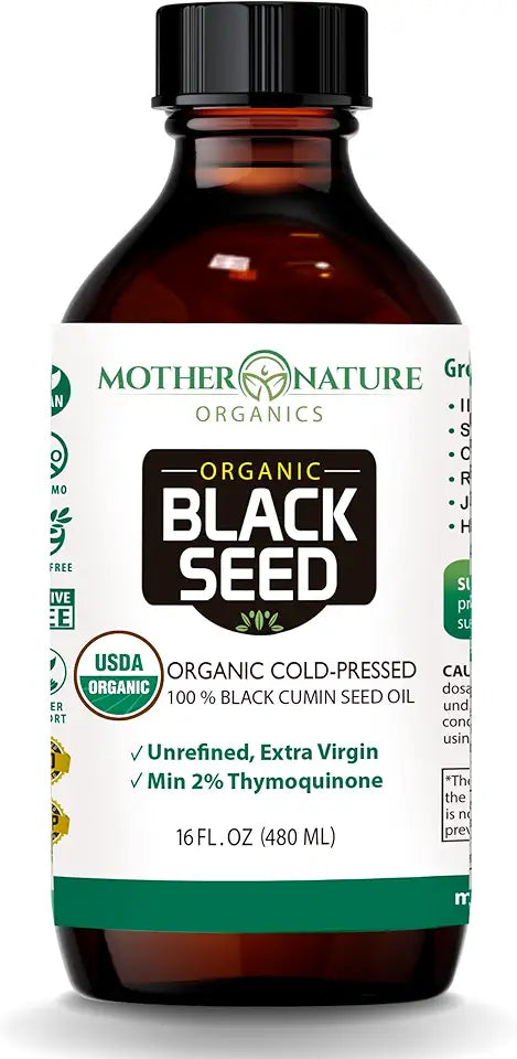 USDA Organic Cold Pressed Unrefined Black Seed Oil 16oz D1519