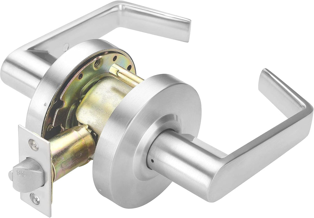 Heavy Duty Commercial Lever Door Lock, Satin Chrome, Non-Handed, Grade 2 C676