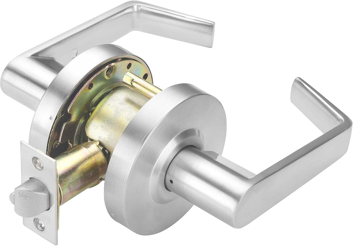 Heavy Duty Commercial Lever Door Lock, Satin Chrome, Non-Handed, Grade 2 C676