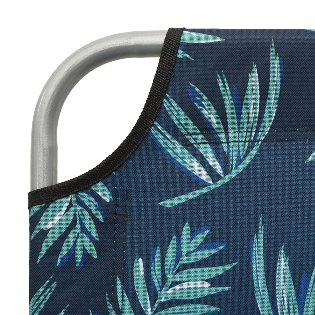 Steel Leaf Print Sun Lounger with Canopy J295