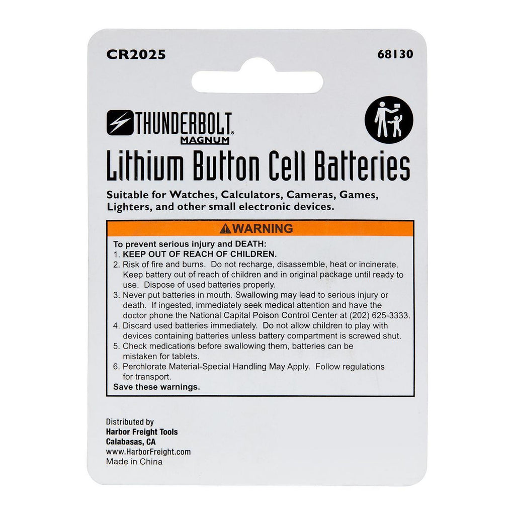 CR2025 Lithium Button Cell Batteries, 4 Pack L2679