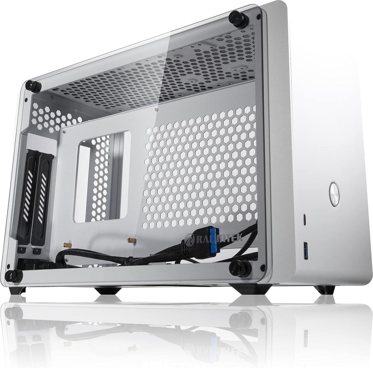 White Mini-ITX SFF Case with Tempered Glass D847