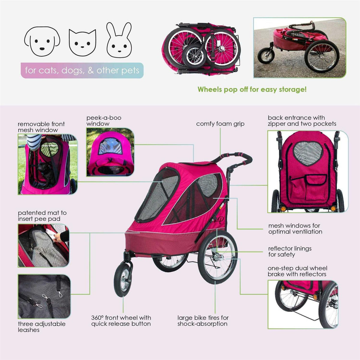 All Terrain Jogger Pet Stroller D370